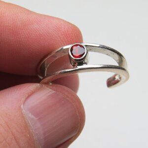 *925 Sterling Silver Genuine Garnet Toe Ring & Finger Ring